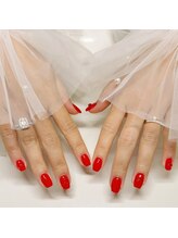 フリープ ネイル バイ ヴァラ(freep nail by VALLA)/ぷっくりハート/大人/レッド