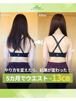 ライフメイク 岐阜店(LIFEMAKE)/20代女性ウエスト-13cm達成!