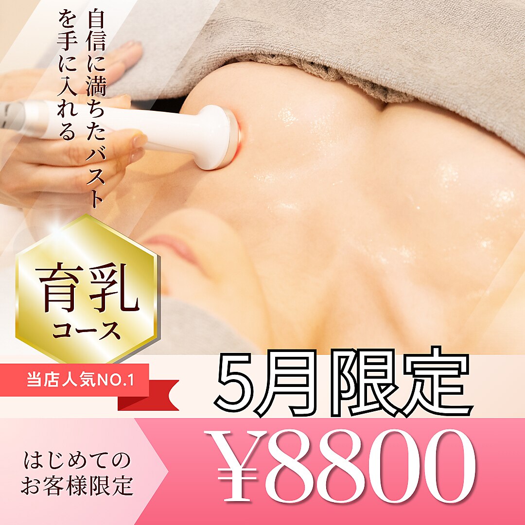 【5月限定】バスト体験×育乳マシン付(上半身)￥38500→\8800