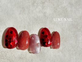 バレンタインハートホロネイル
