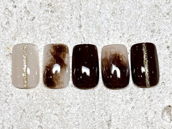 ナンバーネイル 立川(N゜Nail)/ブラウンニュアンスネイル