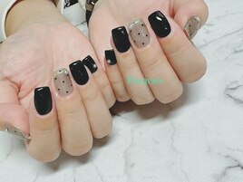 シースルードット柄