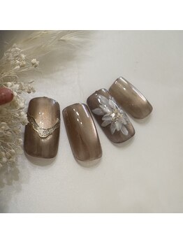 フラワー&ブラウンマグネット