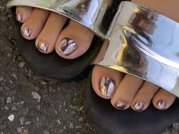 パラグラフ 橋本店(paragraph)/フットネイルミラー/赤シルバー