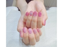 エクラン(Ecrin)/ピンクラメ×リボンネイル