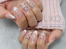 リコ(LIKO)/春ドットフレンチネイル