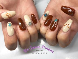 【ロングネイル】ブラウンネイル
