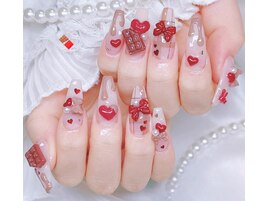 バレンタインネイル
