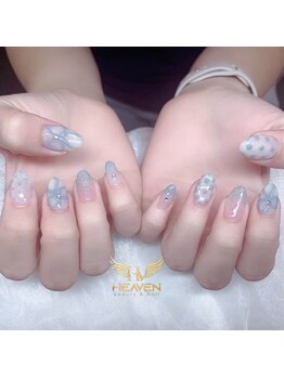 ヘブン ネイル 鶯谷(HEAVEN Nail)/ブルーマーブルネイル