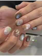 エヌーク バイ ブラウン(enurk by Brown)/抹茶ラテ☆ニュアンスネイル