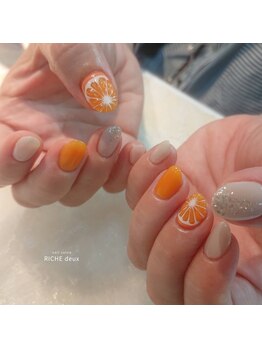 リッシュ ドゥ(RICHE deux)/ジューシー!オレンジネイル
