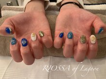 リオッサ オブ ラグーン(RIOSSA of Lagoon)/ガラスフレンチ×キラキラネイル