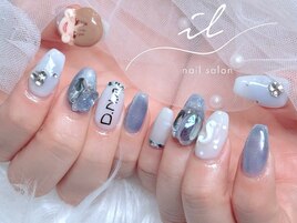 推し活ネイル×ブルー