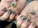 ヒョウ柄カラフル個性派ネイル☆