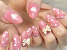 ヌーベルネイル(Nouvelle Nail)/ピンクネイル　ドットネイル