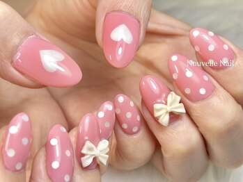 ヌーベルネイル(Nouvelle Nail)/ピンクネイル ドットネイル