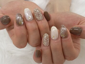 ディーネイル 池袋(D-nail)/【山崎】秋のキラキラネイル