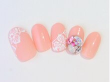 ネイルサロン ドレリッチ 大宮店(drerich)/【7590】スワロドームお花レース