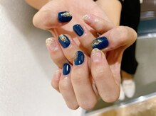 モグネイル(Mogunail)/9.10月定額A ネイビーネイル