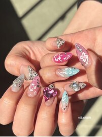 サマーネイル×ハイビスカス