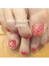 ネイルサロン グリッター(NAIL SALON glitter)/ハートフットネイル