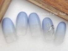 ウィスタリアフィールドネイル MONAD店(WISTARIA FIELD)/ラメリボン　シンプルネイル