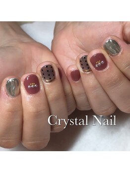 クリスタルネイル ボンベルタ橘店(CRYSTAL NAIL)/ワンカラー×ミラー