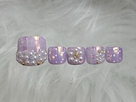 チェックビジューネイル¥8500
