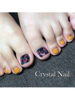 クリスタルネイル ボンベルタ橘店(CRYSTAL NAIL)/ワンカラー×アート