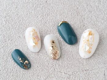 ソウ 難波店 nail salon Sou/グリーンニュアンスnail