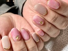 リッチネイル(Rich Nail)/大人ピンクマーブル