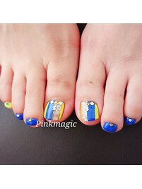 ストライプフットネイル