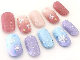 Ｗグラデ+結晶シール