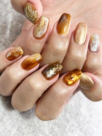 秋色ニュアンスネイル