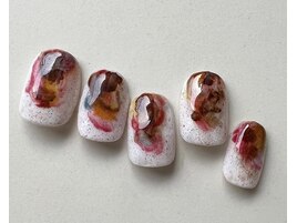 春の滲みネイル