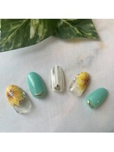 シェール/ひまわり元気ネイル