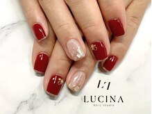 ネイルスタジオ ルキナ(LUCINA)/c-432 ボルドー×シェルネイル