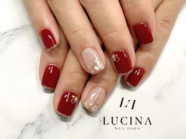 c-432 ボルドー×シェルネイル