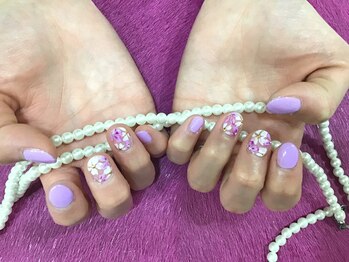 ネイルミュージアム(Nail Museum)/【春】パープルフラワーネイル