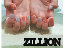 ジリオン(ZILLION)の雰囲気(オレンジ×グレージュネイル♪)