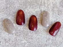 ネイルサロン エムズ(Nail Salon M's)/赤マグネットで冬ネイル