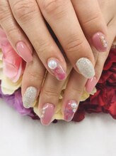 ダブルネイル(Double Nail)/【豊田】キラキラピンクネイル