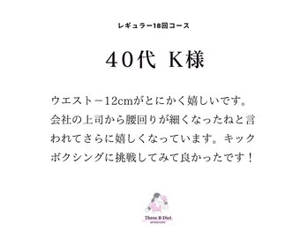 スリービーダイエット 町田店/＊40代 K様 コース終了コメント