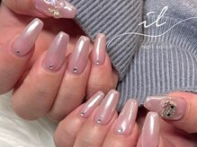 イル 神戸店/ピンク×オーロラミラーネイル