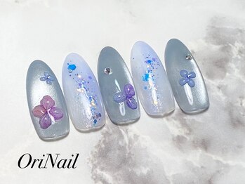 オリネイル 西荻窪(OriNail)/マグネット×あじさいネイル