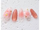 じゅわっとチークフラワーネイル
