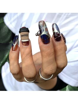 アヤネイルズ アンド アイラッシュ(AYA NAILZ.＆Eyelash)/コーヒー＆ピアスネイル