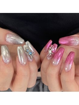 ライフ セカンド(LIFE2nd)/ミラーグラデーションネイル