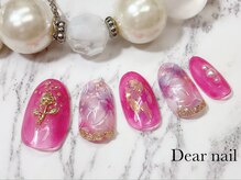 ディア ネイル(Dear nail)/シースルー×ニュアンスフラワー