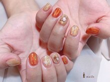 アイネイルズ 渋谷店(I nails)/ベージュ×オレンジ￥9480 [渋谷